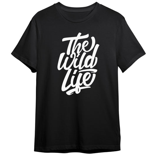 The Wild Life Outdoors Typography Design 100% Cotton Premium Unisex T-shirt Tee