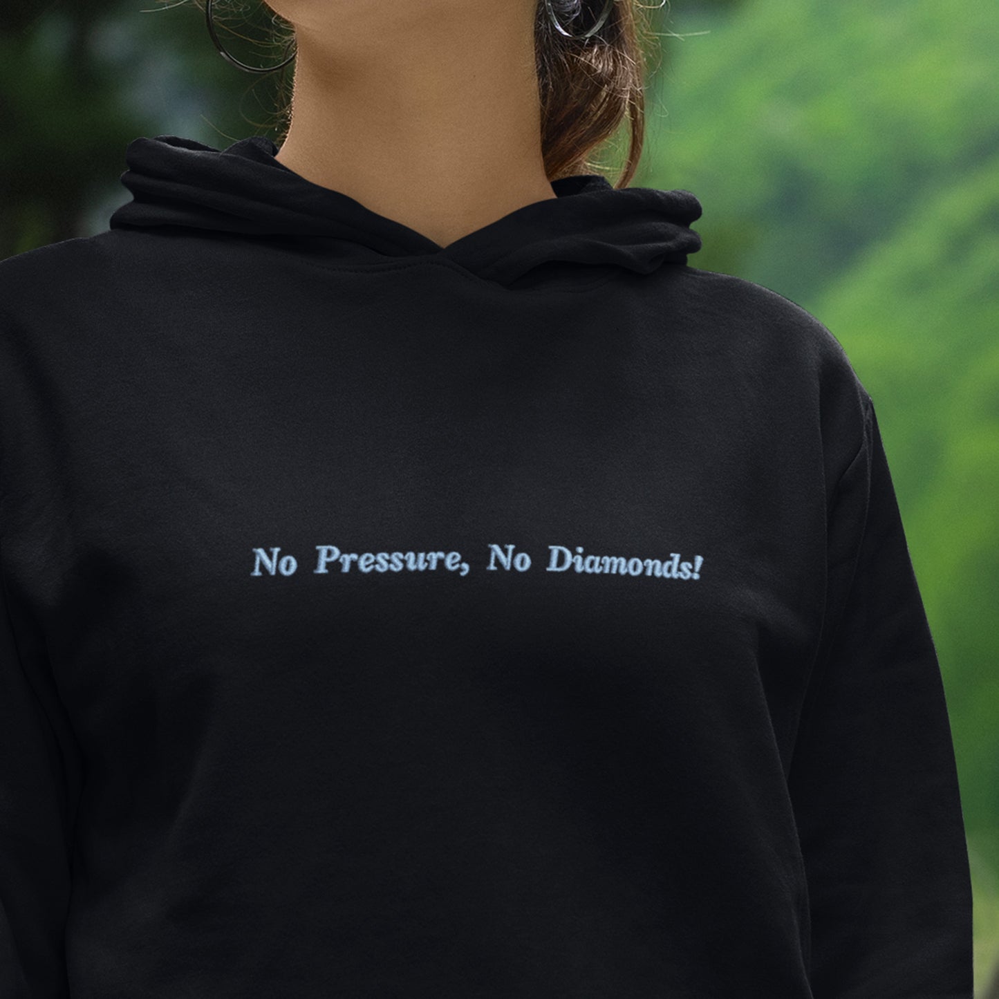 A custom embroidered text premium quality hoodie