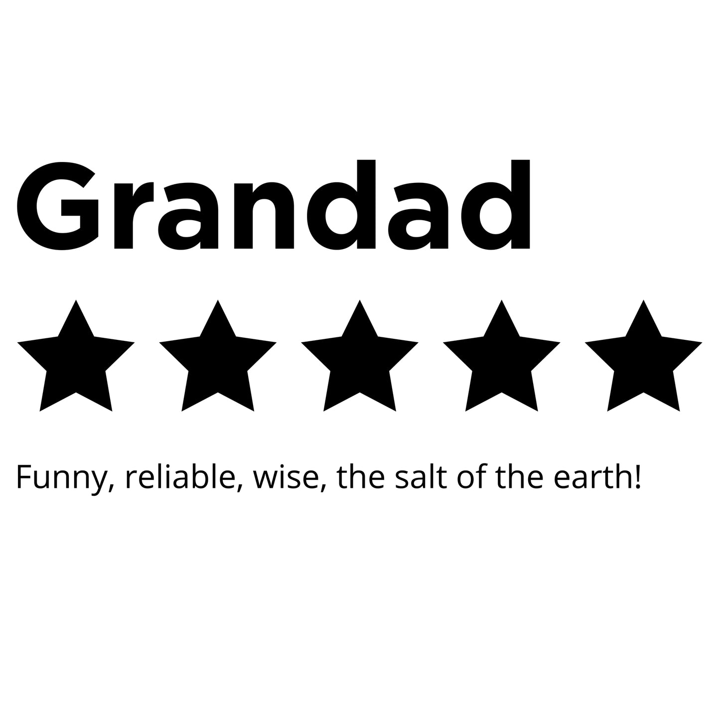 custom grandad review star rating decal sticker