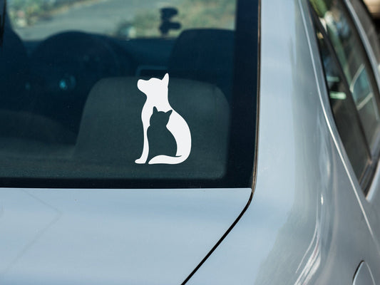 Cat and Dog Silhouette | Waterproof vinyl Decal Sticker