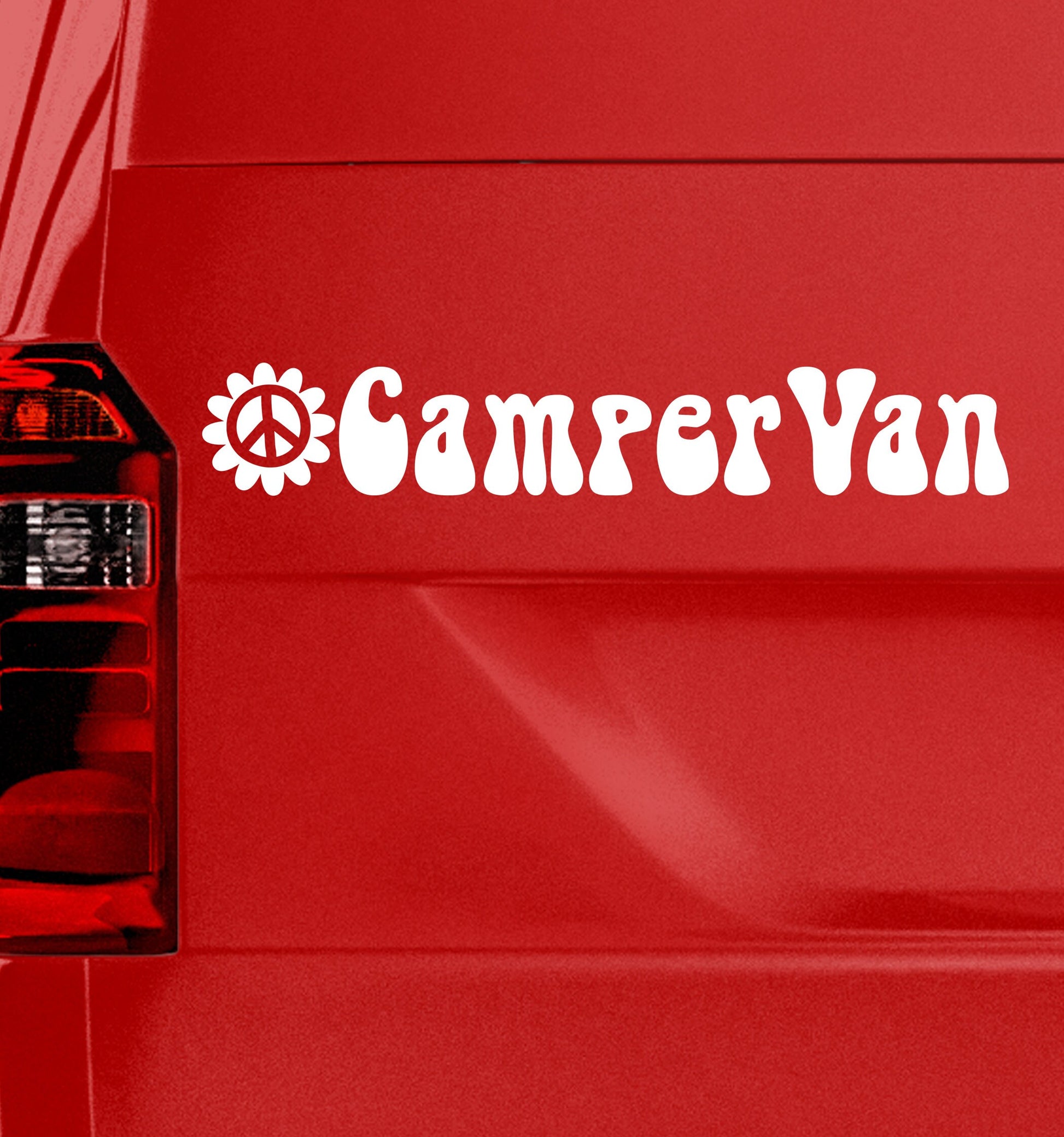 campervan with sunflower vinyl decal sticker