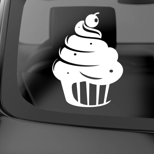 Cupcake Cake With Sprinkles And A Cherry | Waterproof Vinyl Decal Sticker