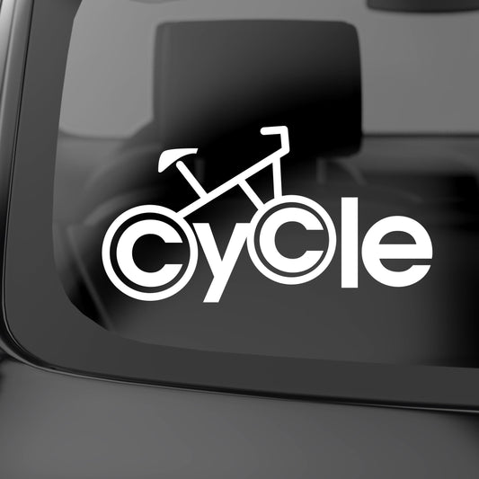 cycle bike typography waterproof vinyl decal sticker