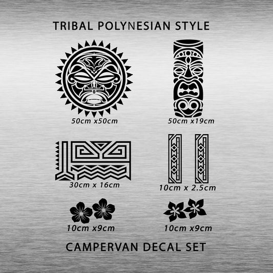 Tribal Polynesian Maori Style | Waterproof Vinyl Decal 9 Sticker Set