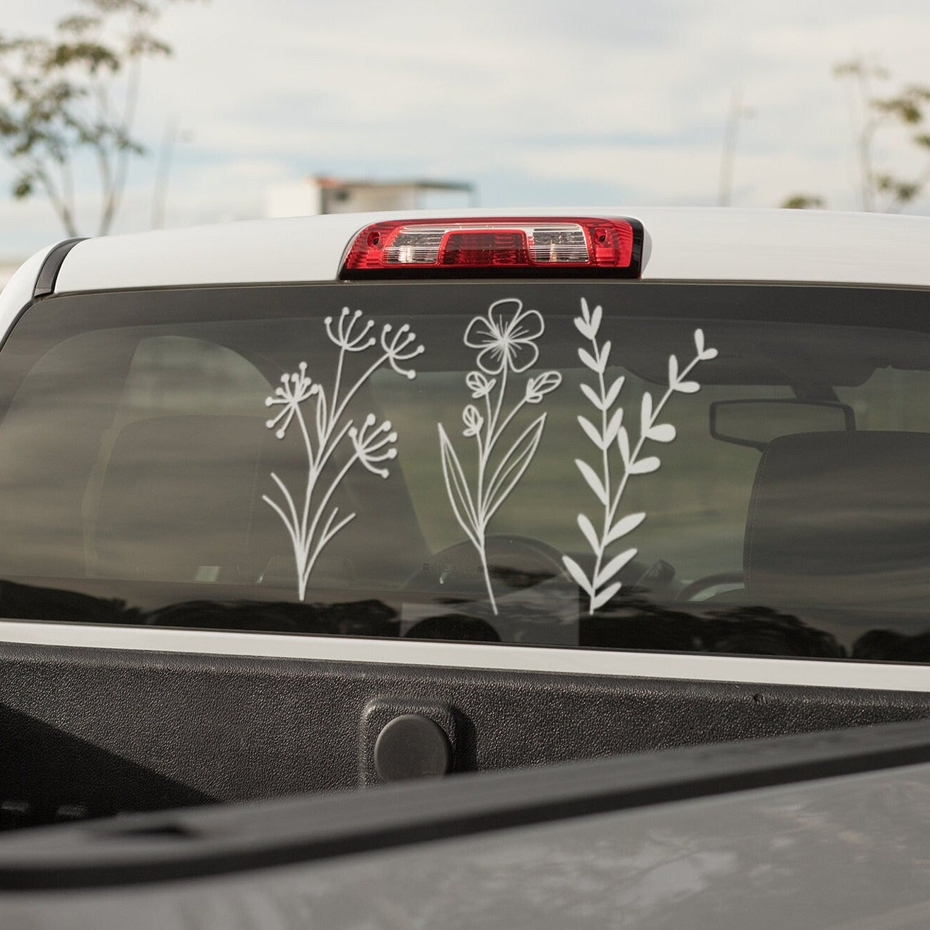 Large Wildflowers Trio | Waterproof Vinyl Decal Stickers | H55cm X L88cm