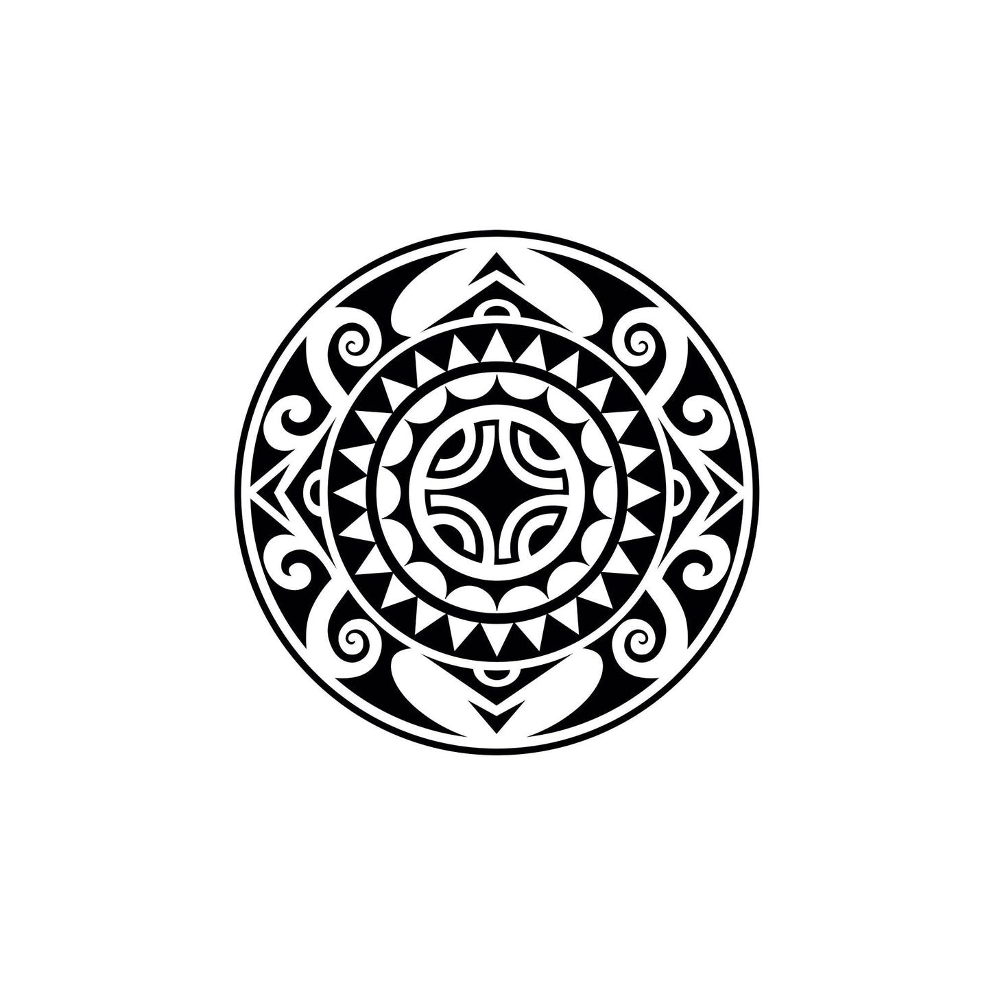 Large Māori Polynesian Style Pattern Circle | Waterproof Vinyl Decal sticker | 55cm