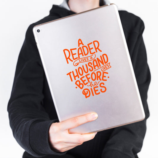 a reader lives a thousand lives decal sticker